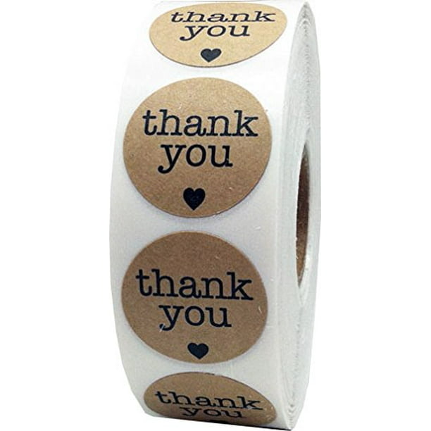 Natural Kraft Thank You Stickers with Hearts Appreciation Labels 1 Inch 500 Adhesive Stickers Natural Kraft Thank You Stickers with Hearts Appreciation Labels 1 Inch 500 Adhesive Stickers